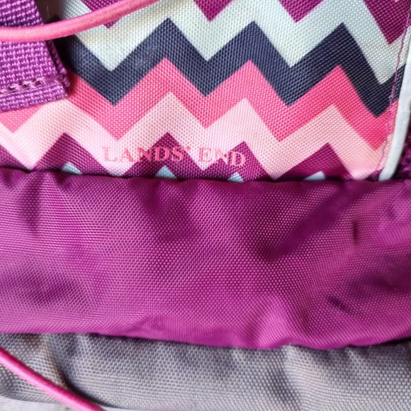 Land's End chevron pink purple kids backpack - Picture 2 of 8